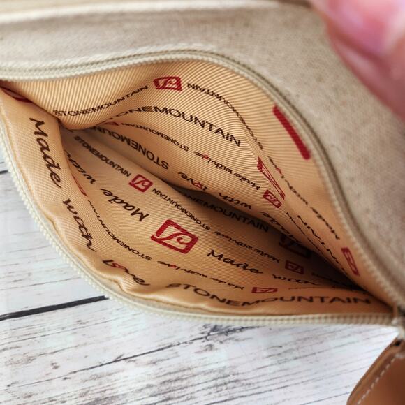 Stone Mountain Women's Crossbody Clutch Shoulder Linen Color Block Bag - Picture 8 of 14